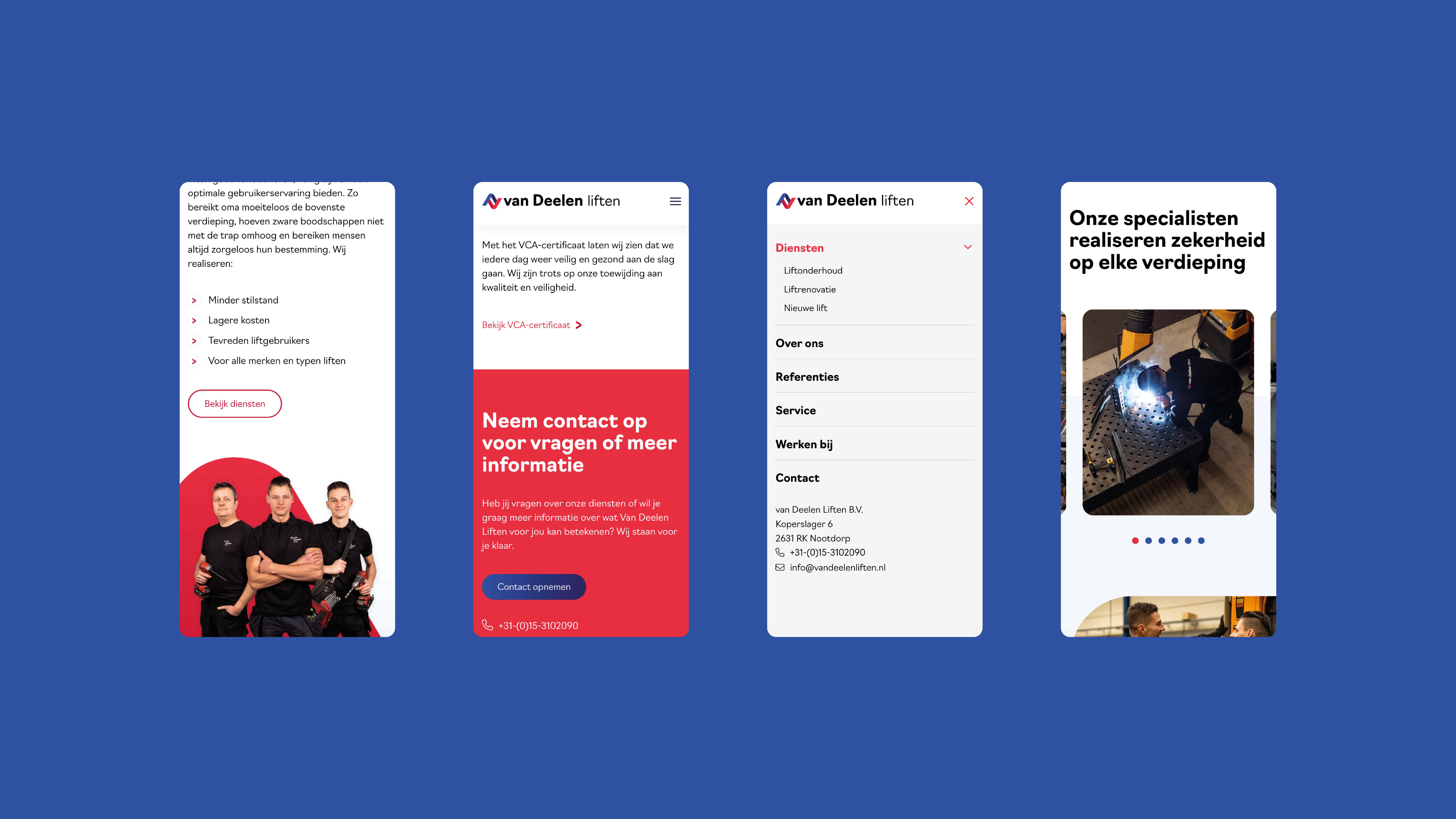 Mobile website photography Van Deelen Liften
